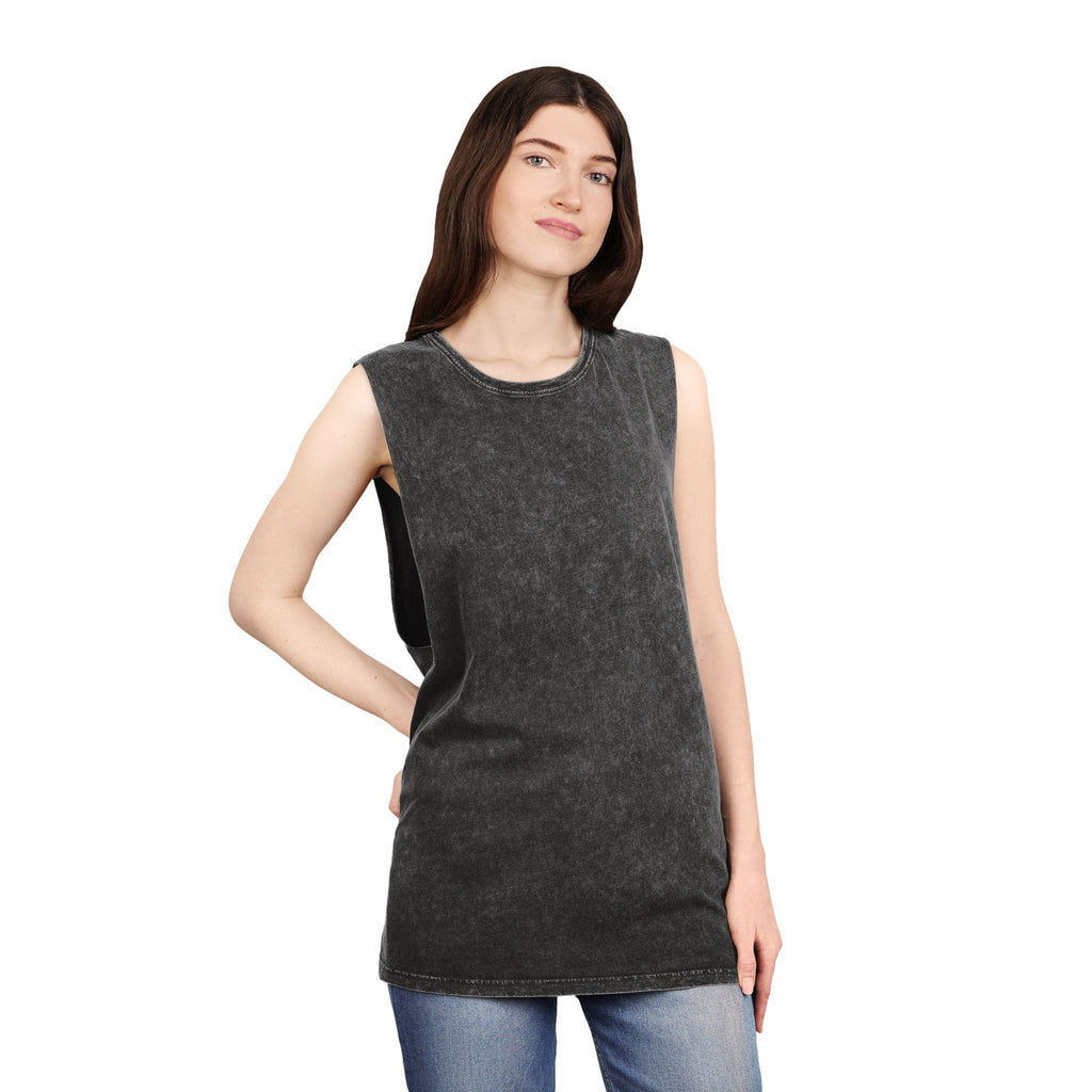 Summer Vibes Stonewash Tank Top — Retro Sunset Graphic Tank