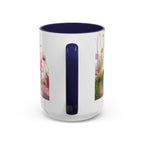 Floral Cosmos Accent Coffee Mug — Pink Wildflower Tea & Coffee Cup (11/15oz)