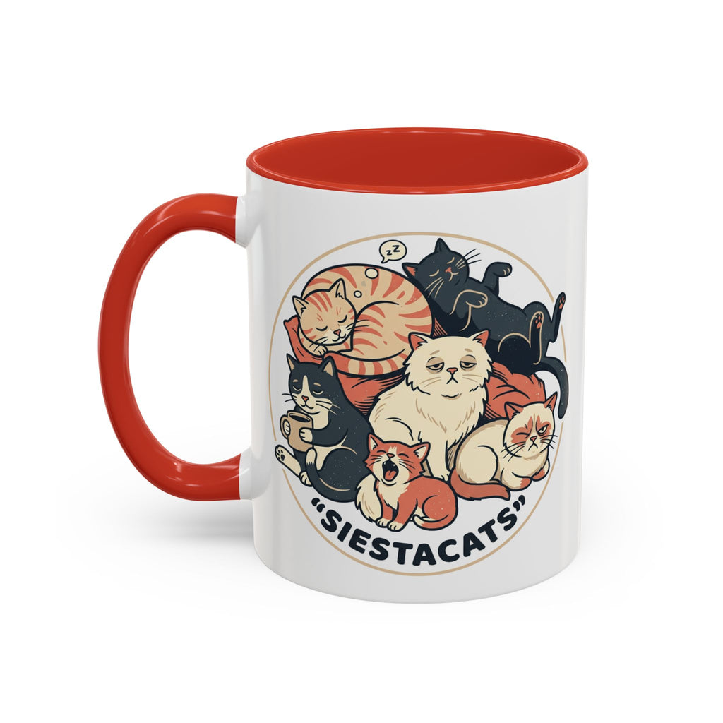 Cat Jester Accent Coffee Mug – Whimsical Vintage Cat Illustration (11/15oz)