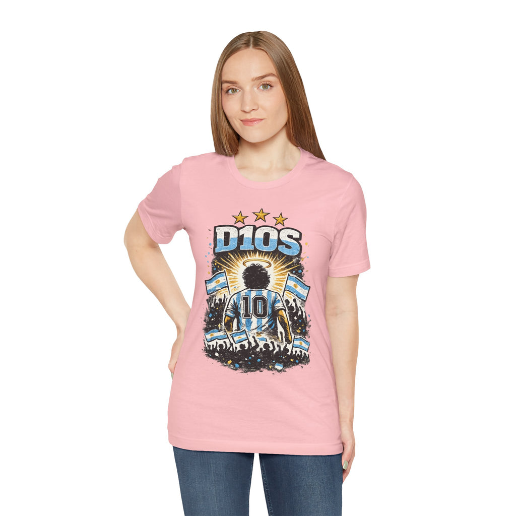 Dios 10 Argentina Soccer Tee — Maradona Tribute Football Shirt