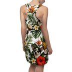 Tropical Chihuahua Racerback Dress — Hawaiian Floral Pineapple & Coconut Print