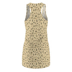 Charles Mèliés vibe pattern Racerback Dress — Beige All-Over-Print Casual Sundress