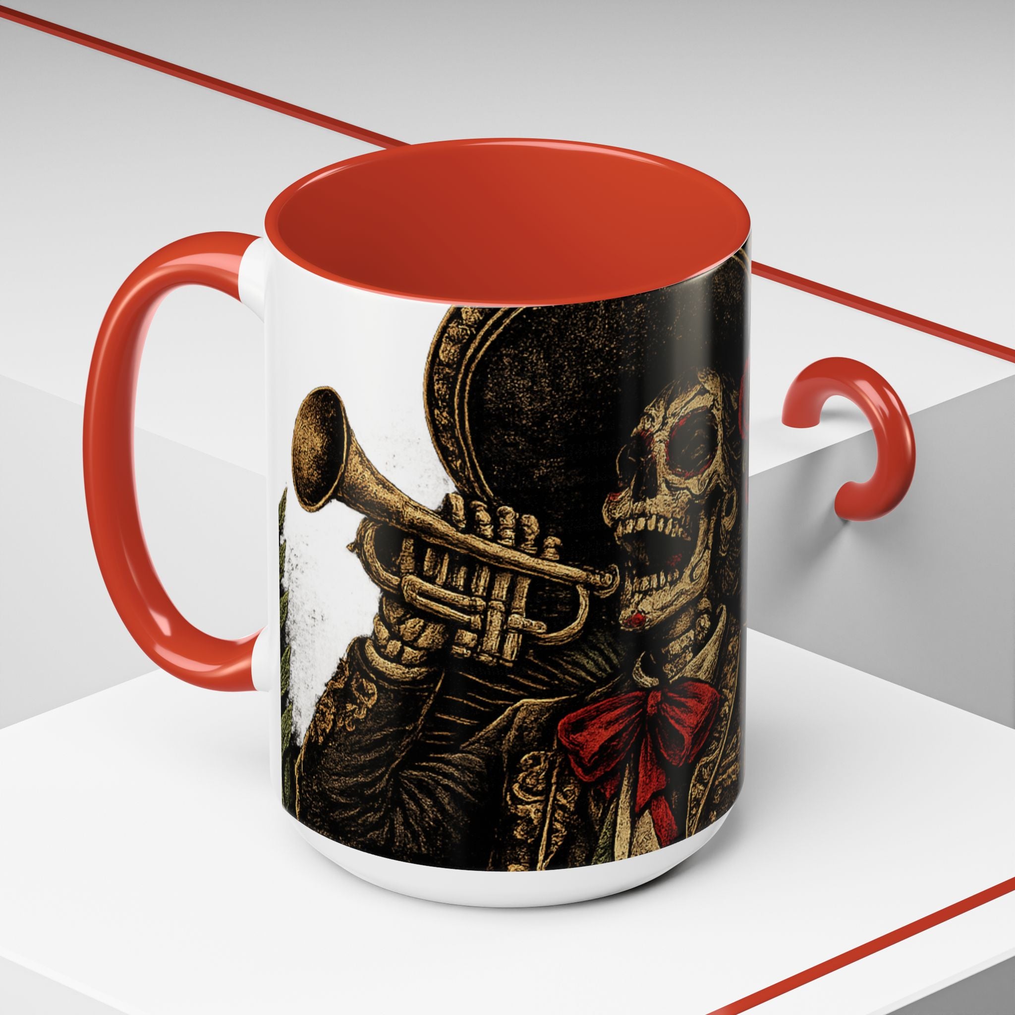 Day of the Dead Soccer Skull Accent Mug — 11/15oz