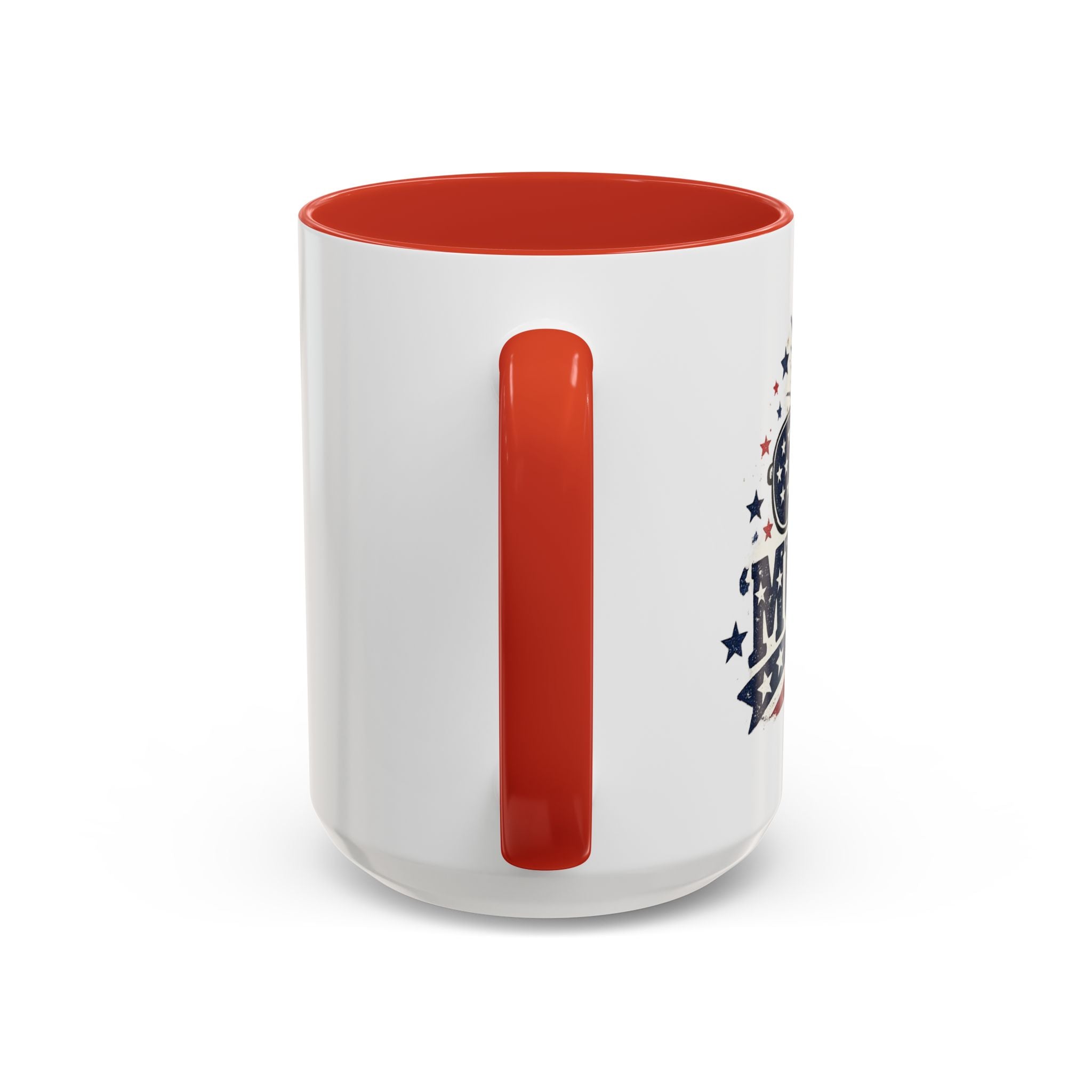 America Flag Accent Coffee Mug - Patriotic 11/15oz Tea Cup