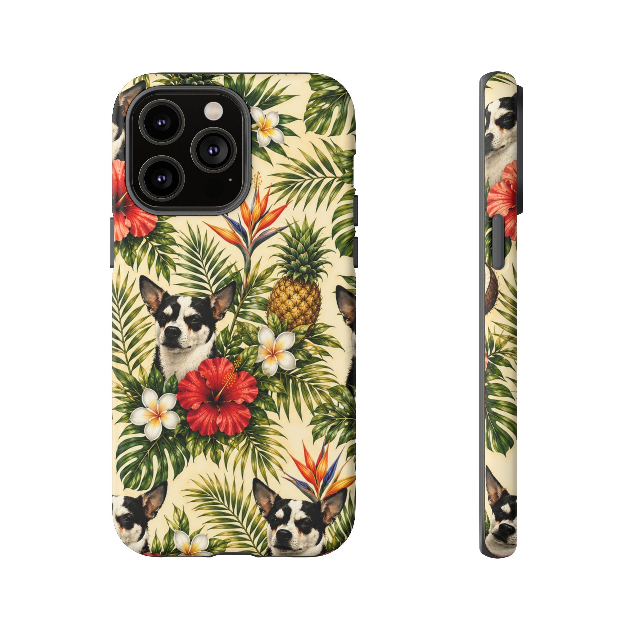 Tropical chihuahua Phone Case — Floral Pineapple Protective Tough Case