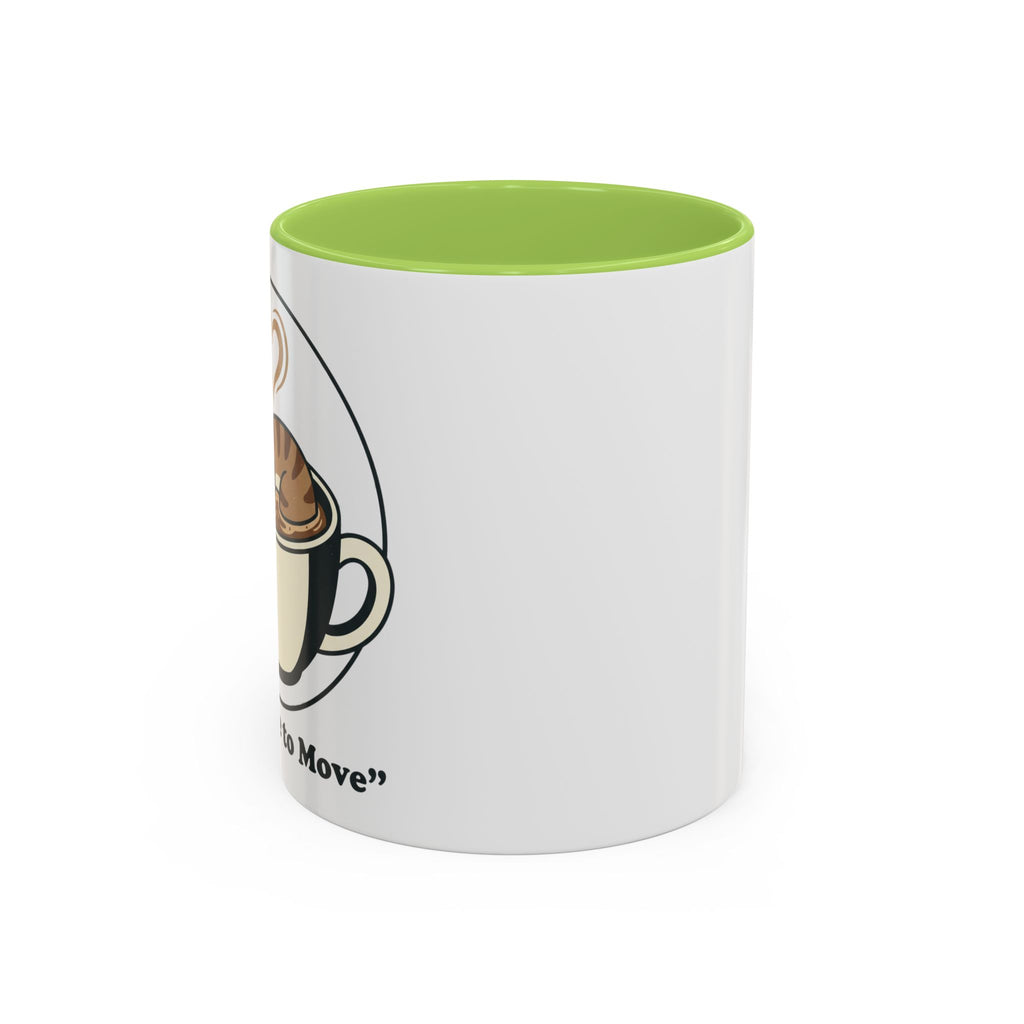Latte Cat Coffee Mug – "Don't Wake Me, I'll Move" Cute Cat Latte Art Ceramic Accent Mug