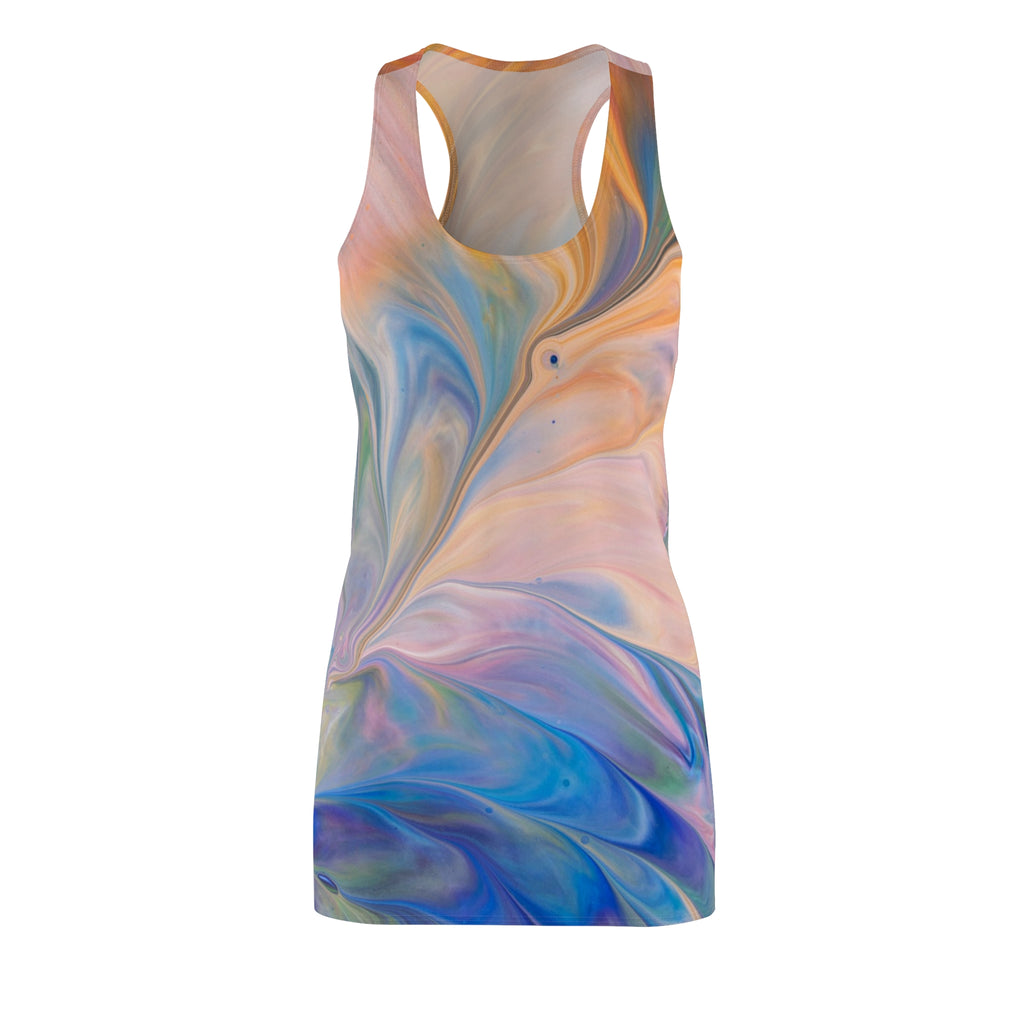 Swirling Pastel Racerback Dress — Abstract Marble