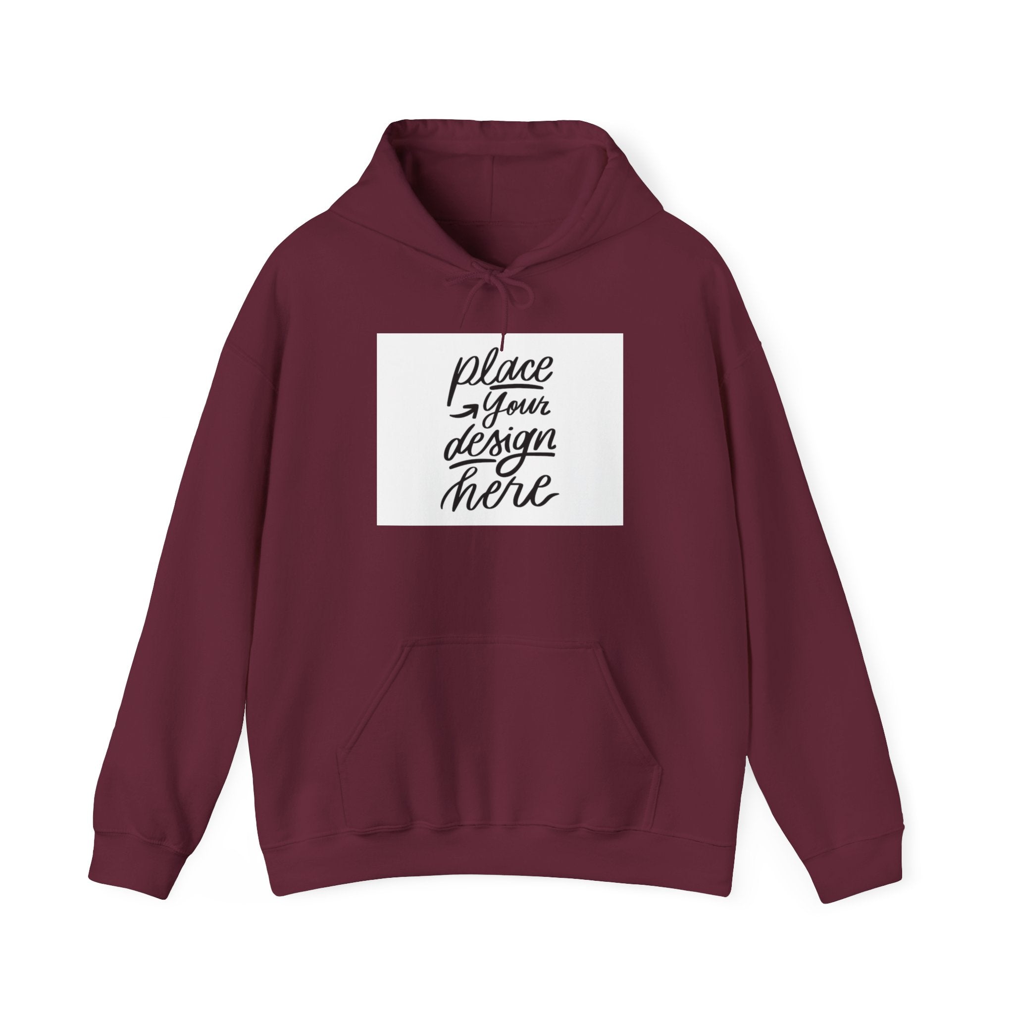 Classic Hoodie with Centered Design – 'Place Your Design Here'
