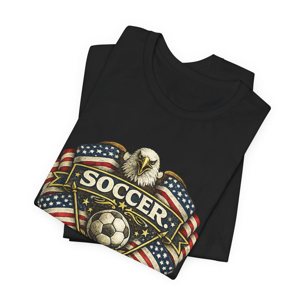 Soccer Deal With It T-Shirt — Patriotic Eagle Soccer Tee for Players & Fans