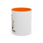 Cat Lover Coffee Mug – Cute Cat Illustration ‘Coffee’ Accent Ceramic Mug (11/15oz)
