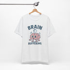 Brain Buffering T‑Shirt — Cute Cartoon Brain Graphic Tee for Neuro Humor