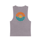 Summer Vibes Stonewash Tank Top — Retro Sunset Graphic Tank