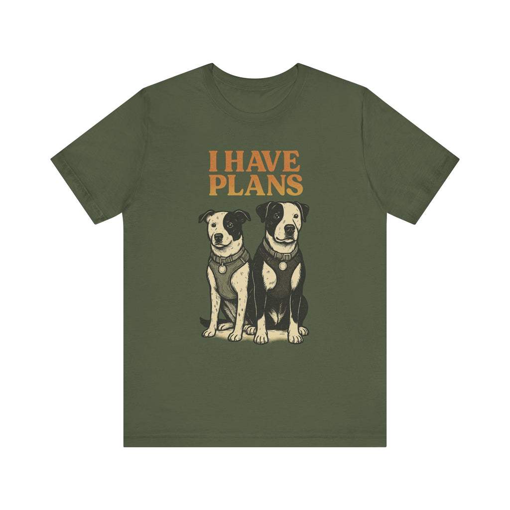"I Have Plans" – Two-Dog Agenda Tee (Border Collie Mix + Great Dane Mix)