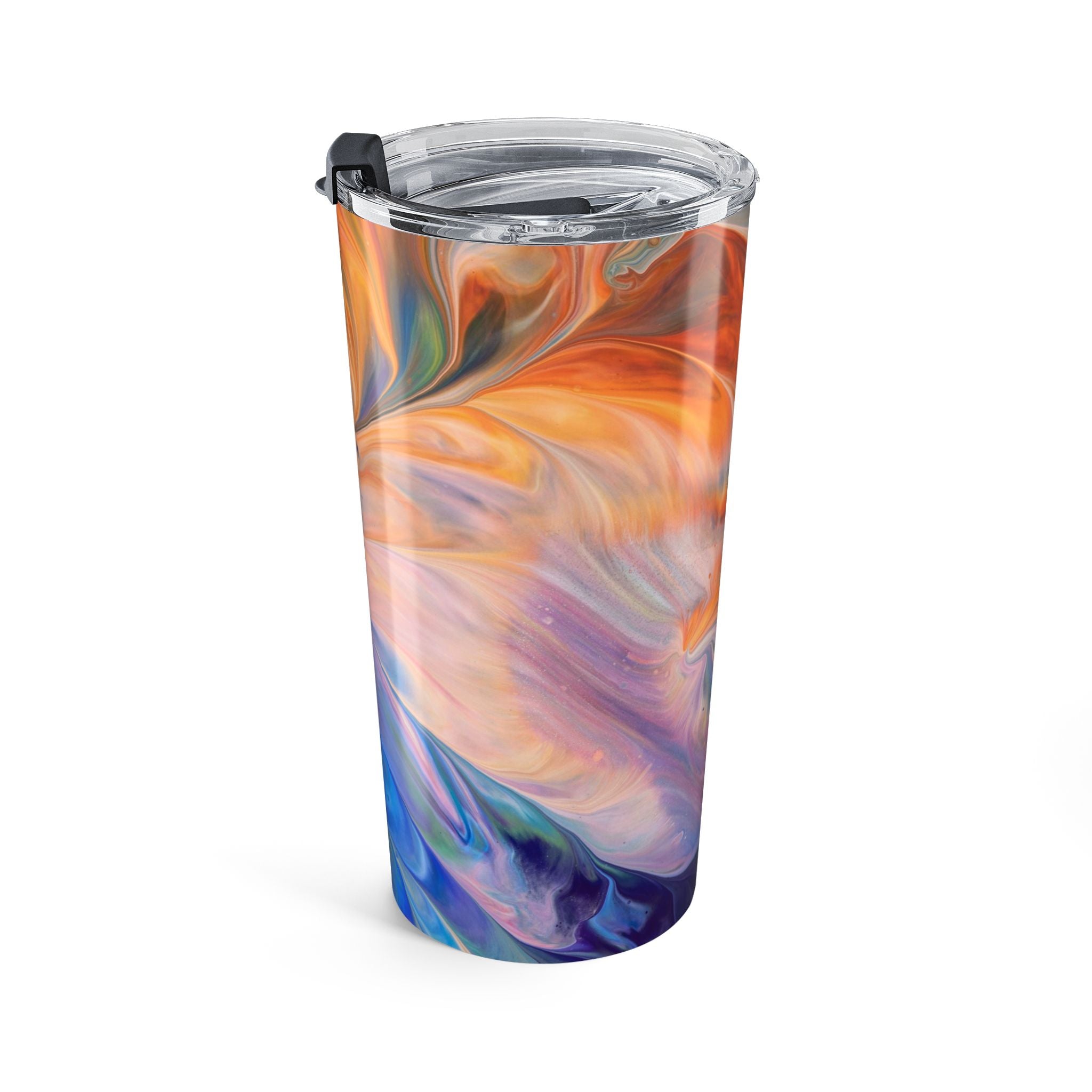 20oz Abstract Swirl Tumbler – Marbleized Sunset & Ocean Travel Cup