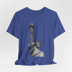 Statue of Liberty Graphic Tee — Black & White NYC Landmark T-Shirt