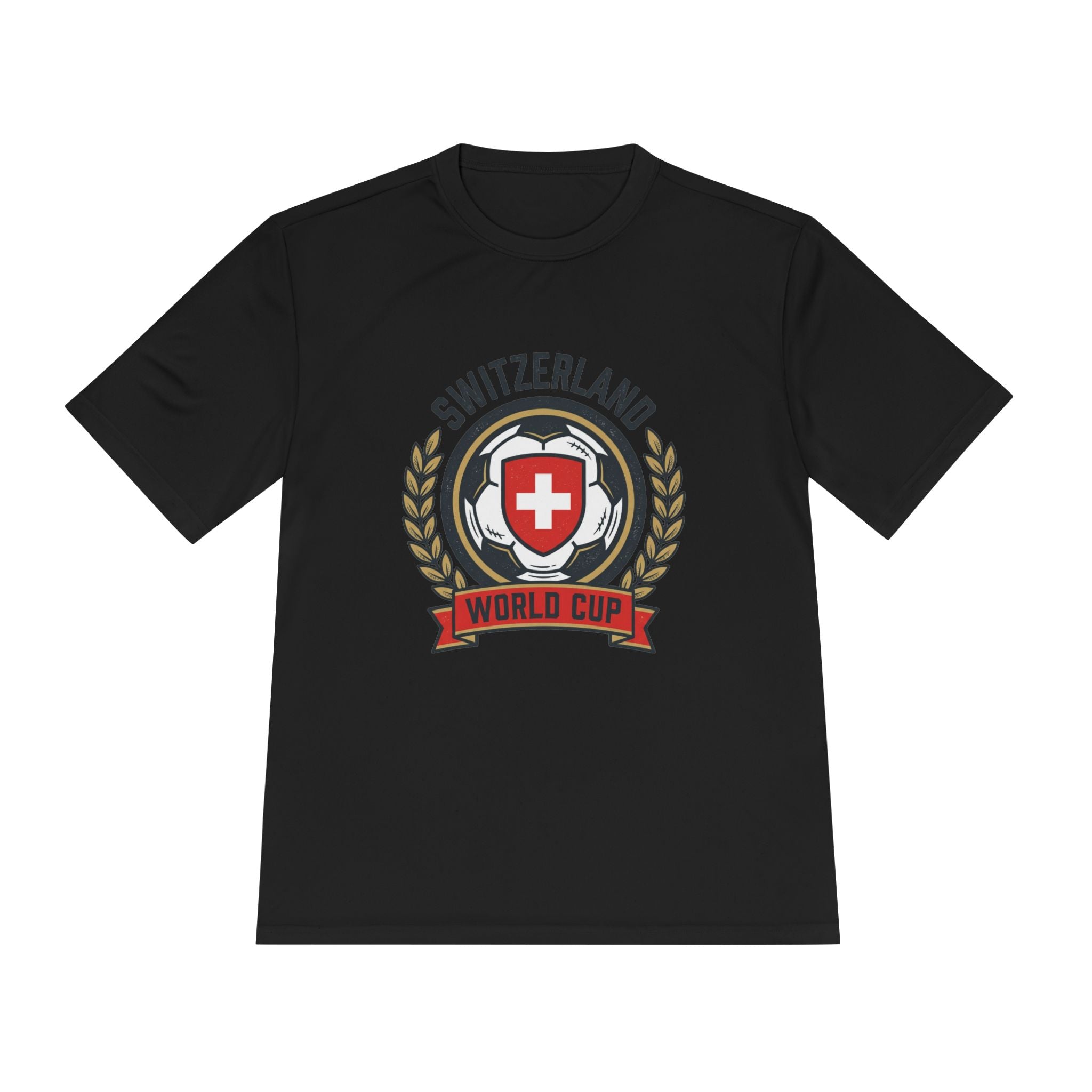 Switzerland World Cup Soccer Tee — Swiss Crest Football Fan Shirt