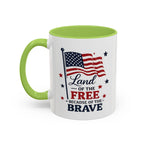 Patriotic Coffee Mug — "Land of the Free Because of the Brave" Accent Mug