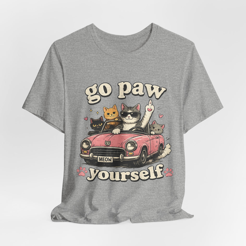Go Paw Yourself Cat Tee – Cute Retro Cats in Convertible T‑Shirt