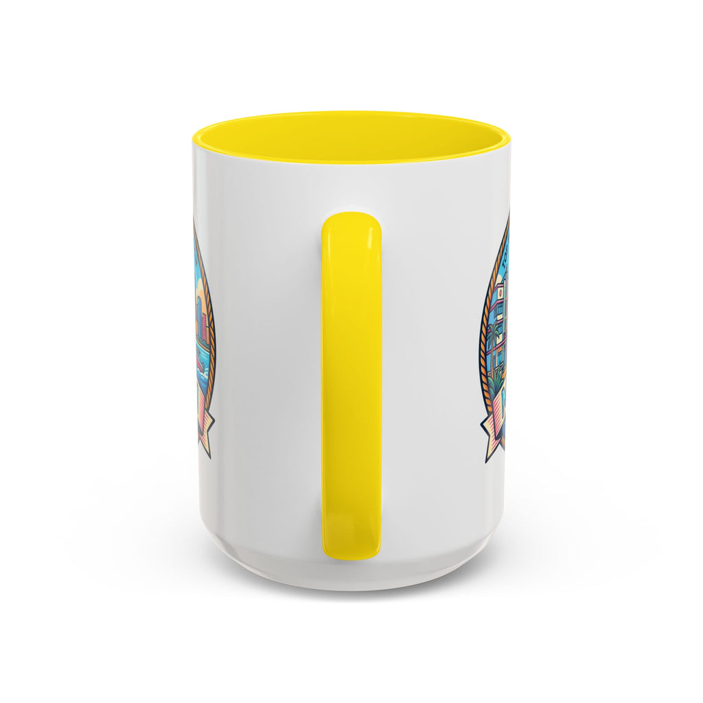 Miami Vintage Travel Accent Coffee Mug – 'Miami' Scenic Beach & Skyline Design (11/15oz)