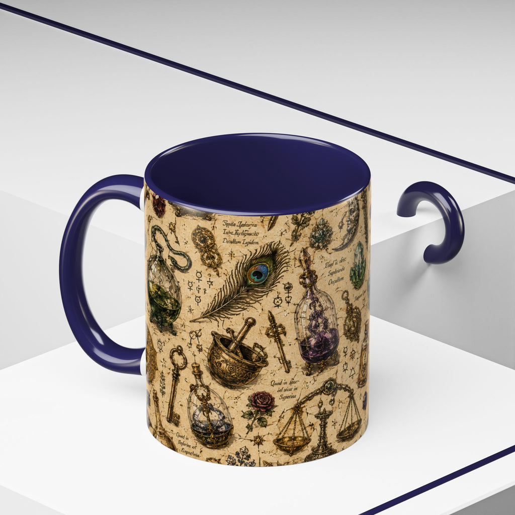The Alchemist's Cabinet Coffee Mug — Vintage Apothecary Accent Mug (11/15 oz)