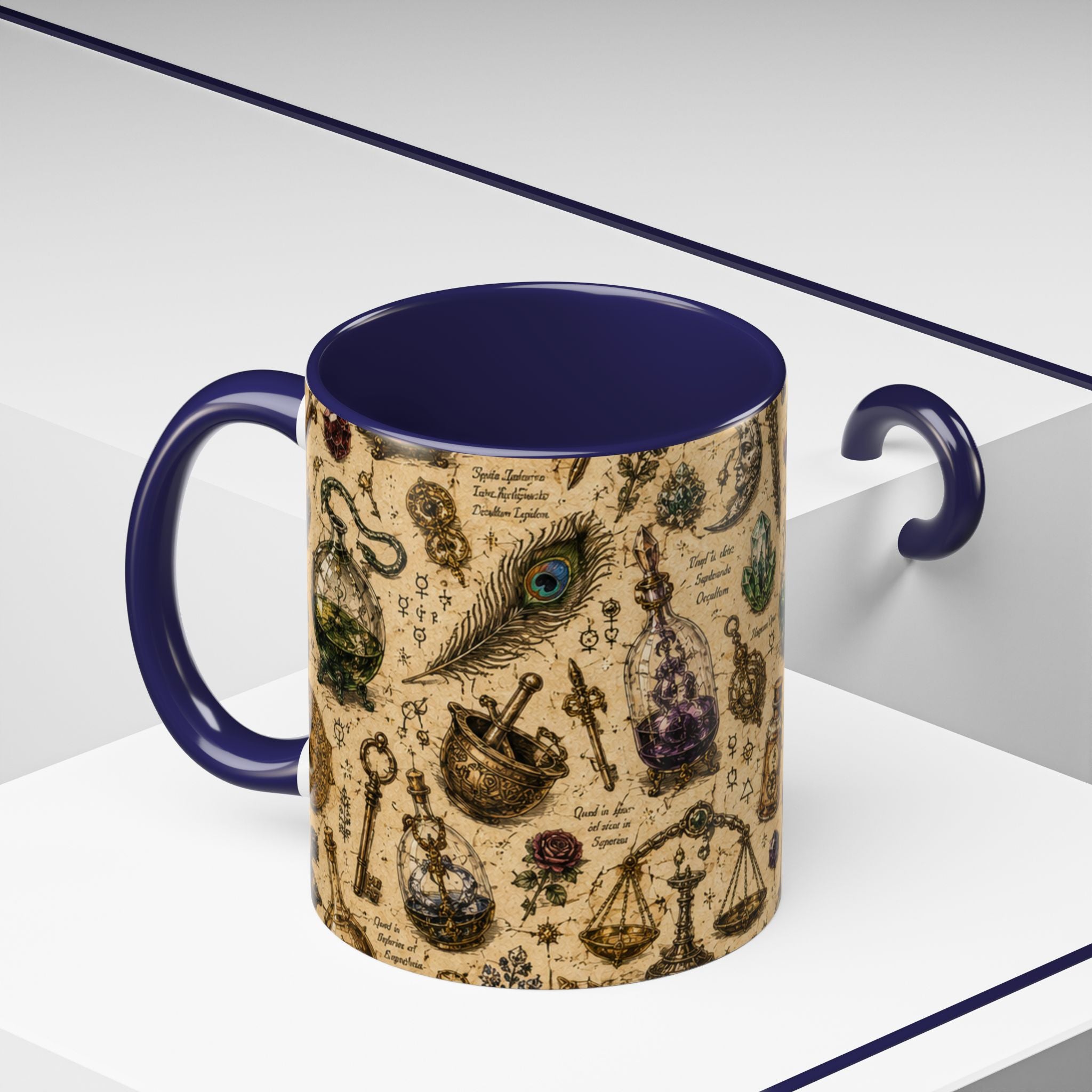 The Alchemist's Cabinet Coffee Mug — Vintage Apothecary Accent Mug (11/15 oz)