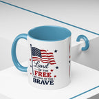 Patriotic Coffee Mug — "Land of the Free Because of the Brave" Accent Mug
