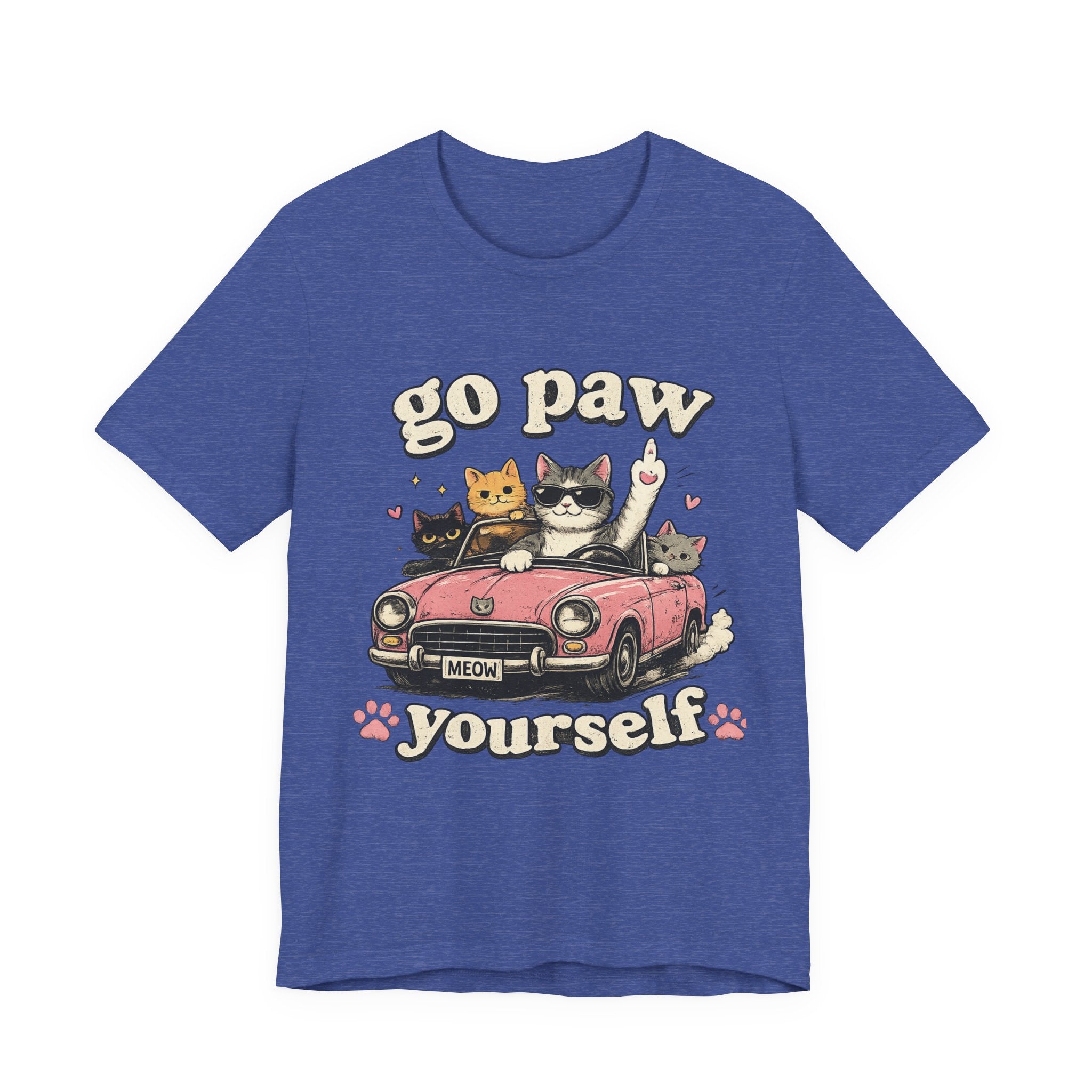Go Paw Yourself Cat Tee – Cute Retro Cats in Convertible T‑Shirt