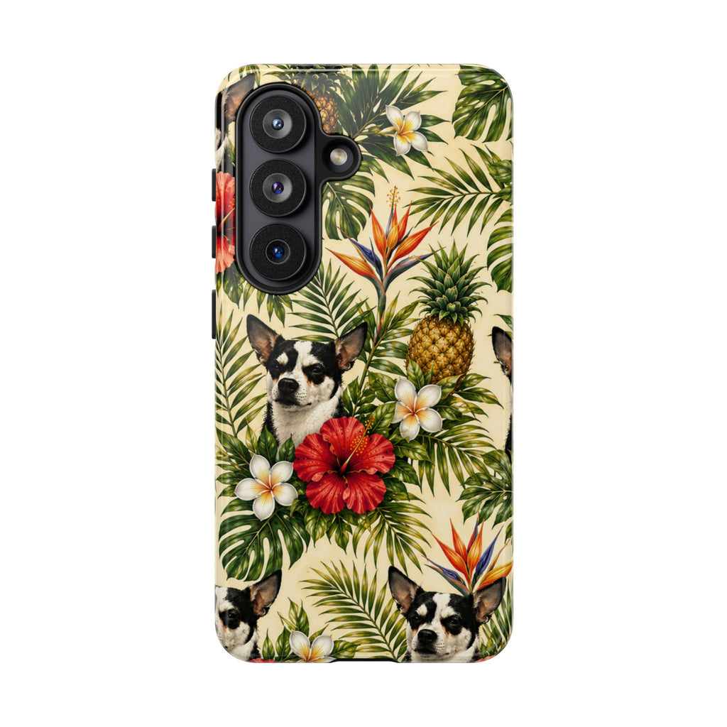 Tropical chihuahua Phone Case — Floral Pineapple Protective Tough Case