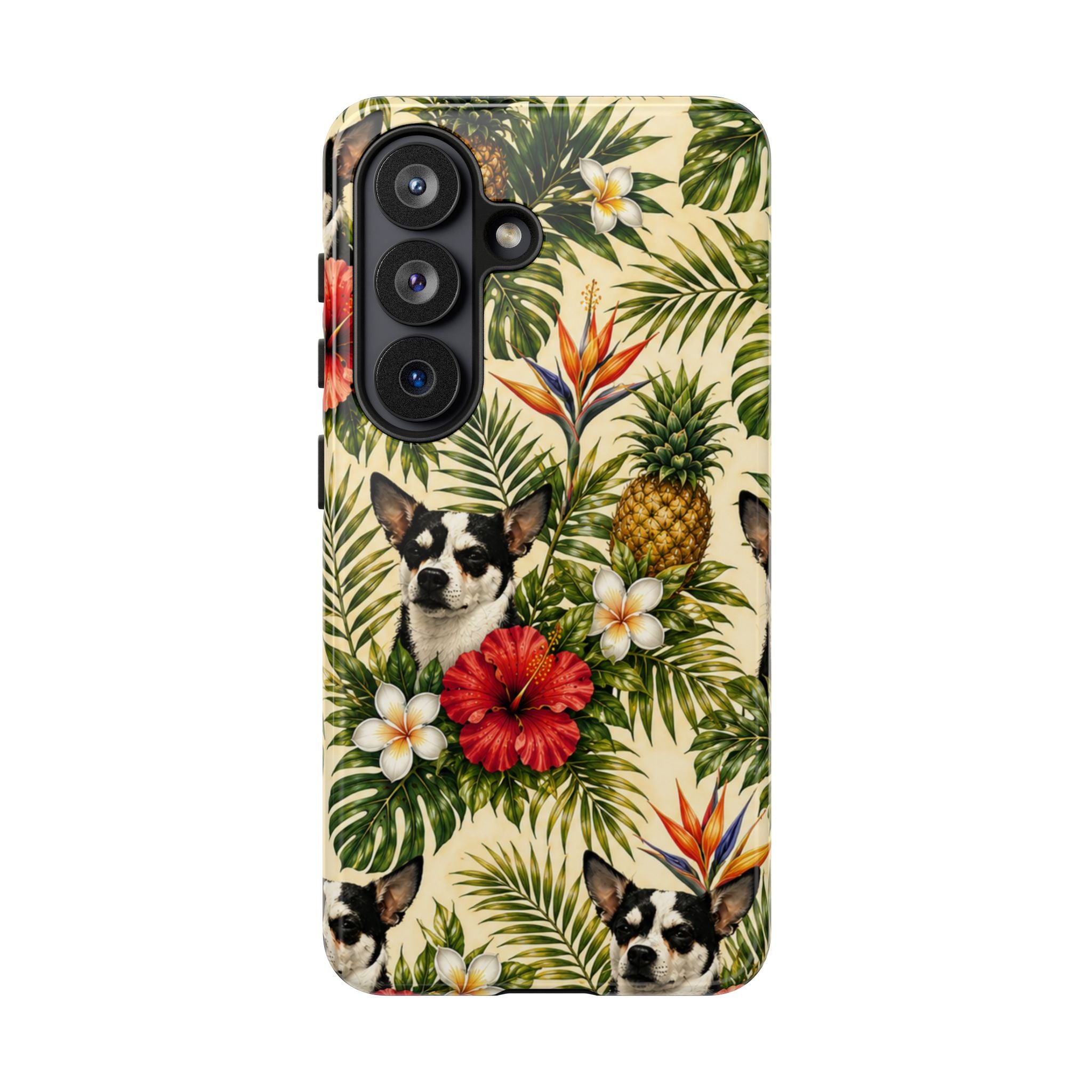 Tropical chihuahua Phone Case — Floral Pineapple Protective Tough Case