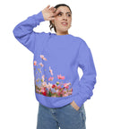 Floral Meadow Sweatshirt — Pink Cosmos Garden Crewneck