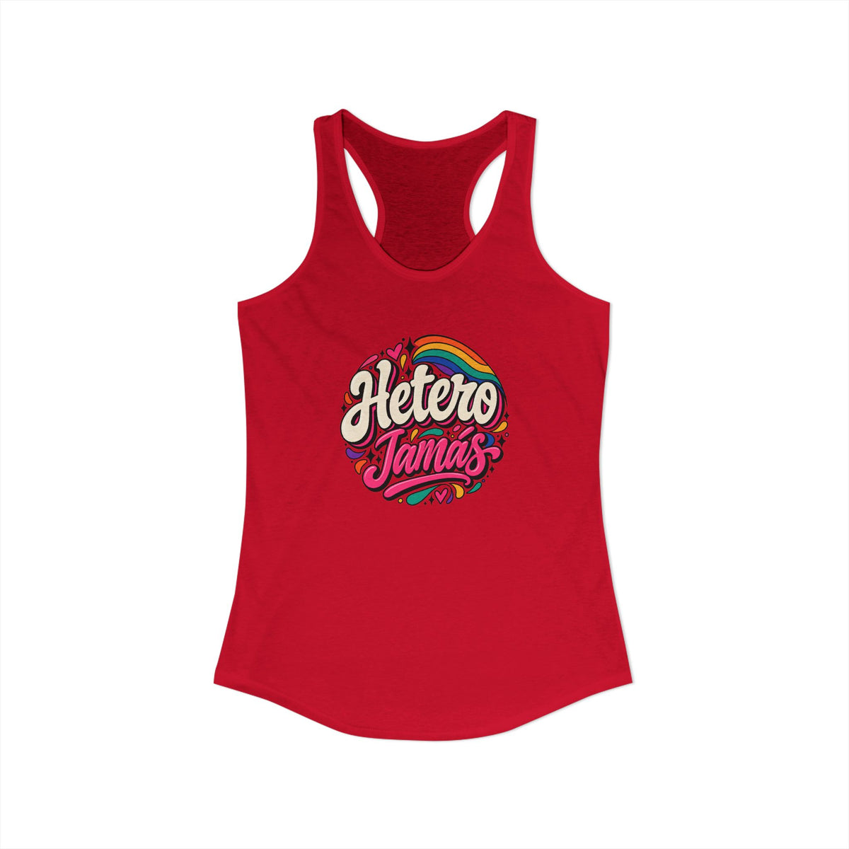 Women's Ideal Racerback Tank - "Hetero Jamás"