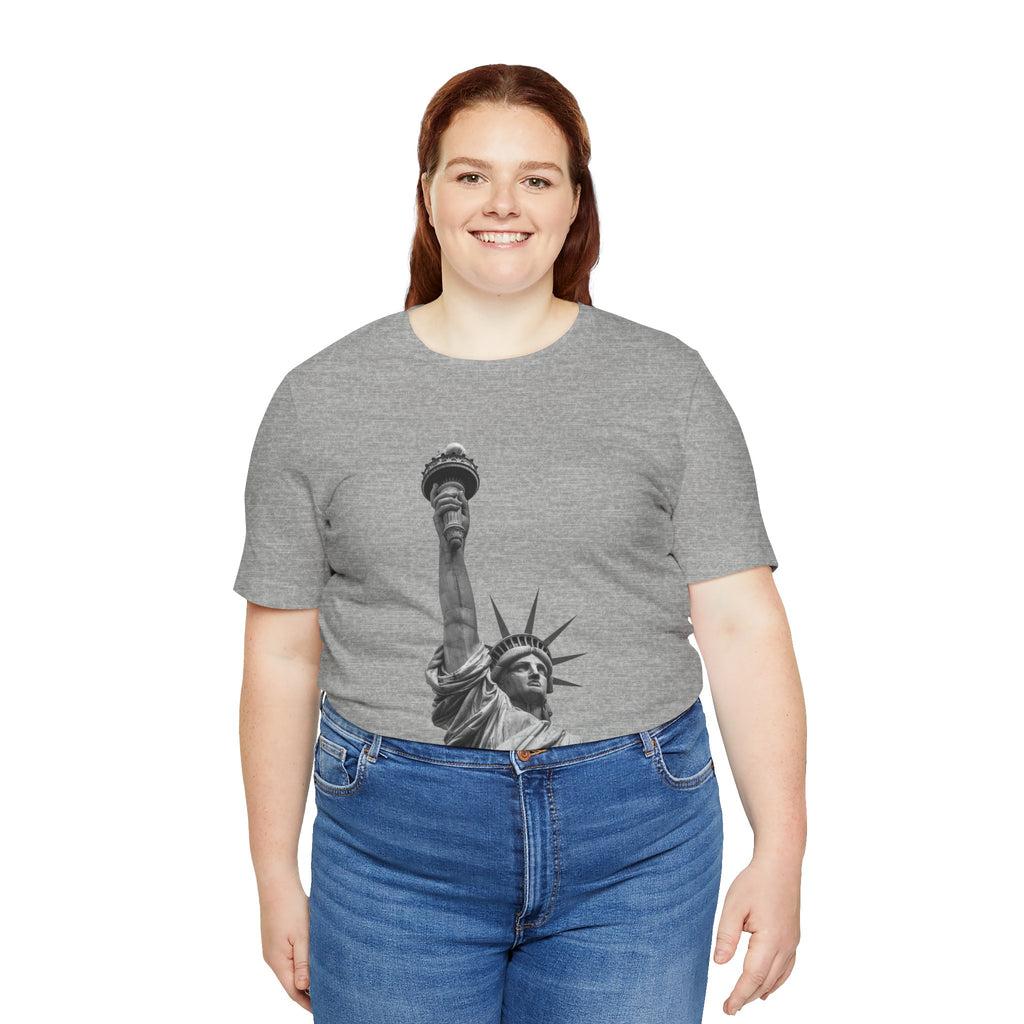 Statue of Liberty Graphic Tee — Black & White NYC Landmark T-Shirt