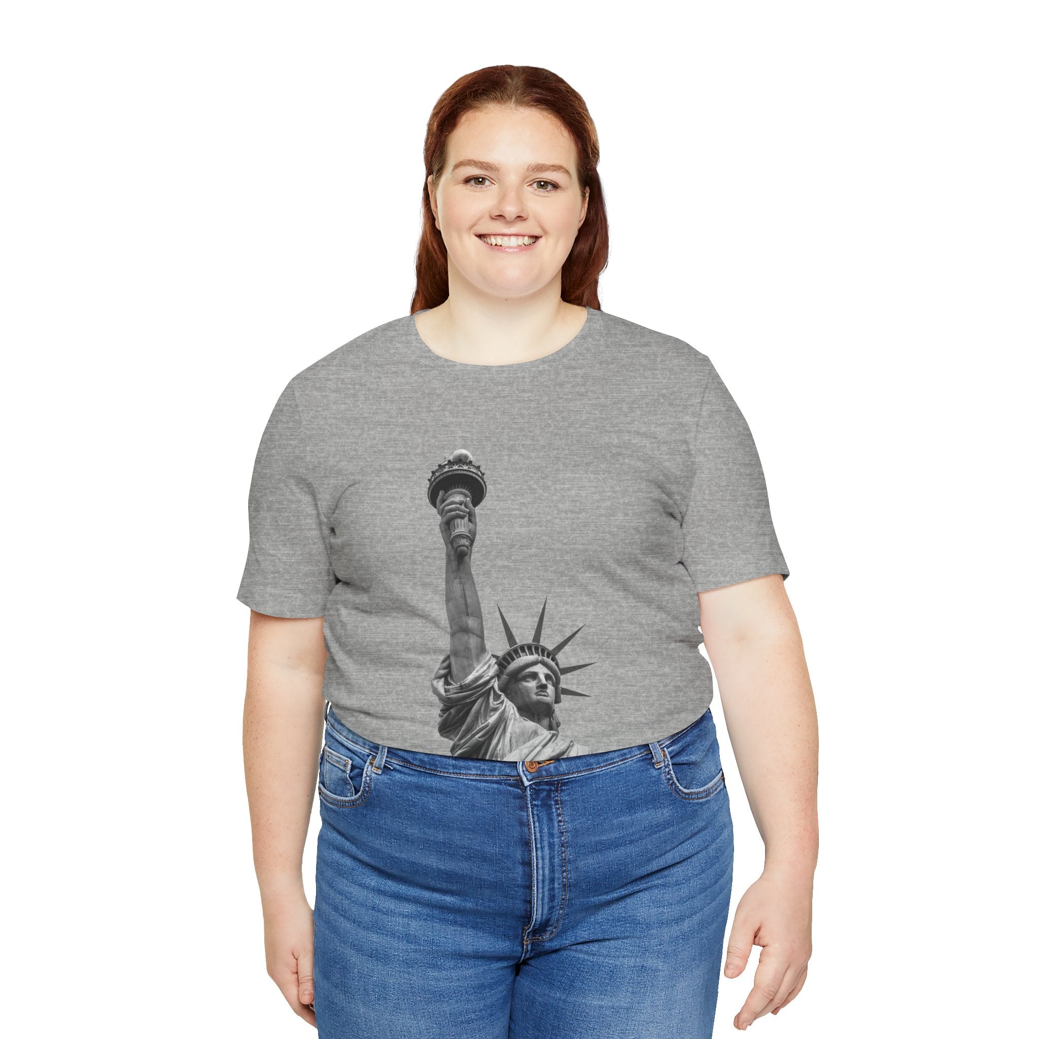 Statue of Liberty Graphic Tee — Black & White NYC Landmark T-Shirt