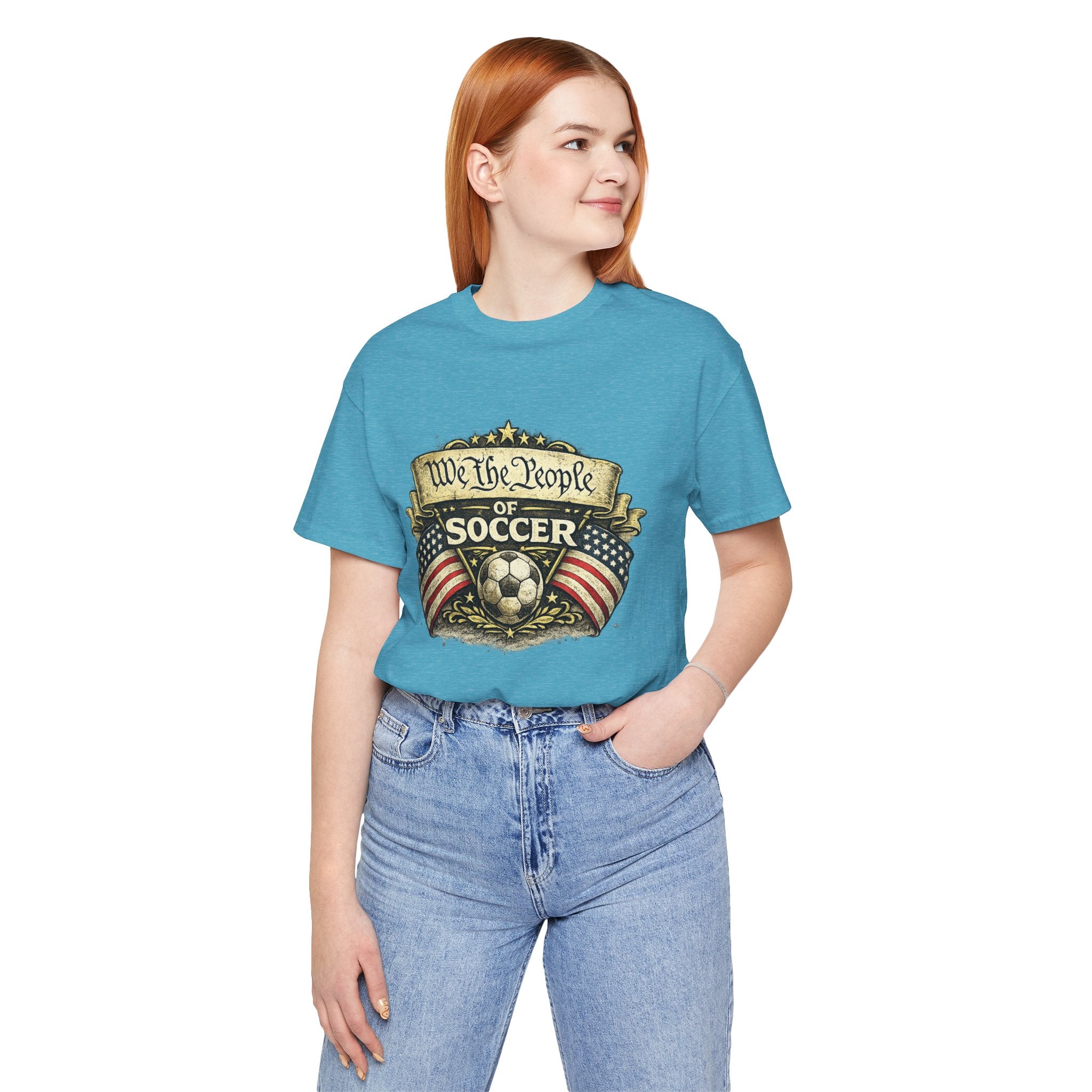 We The People of Soccer T-Shirt — American Flag Vintage Soccer Tee