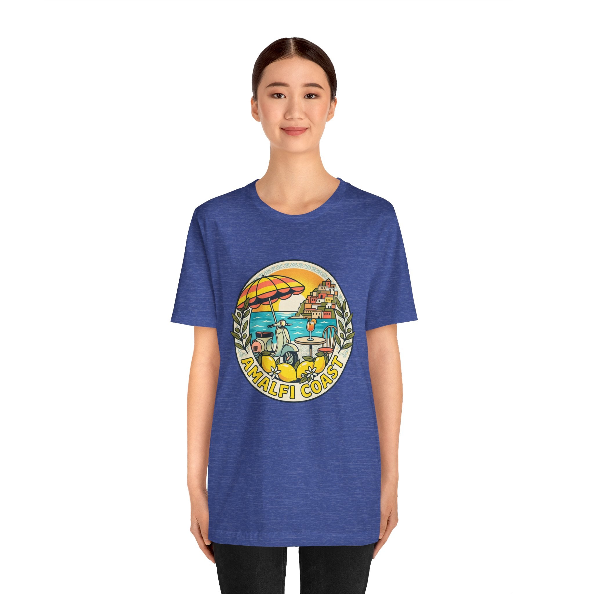 Amalfi Coast Vintage Travel Tee — Scenic Lemon & Vespa Graphic