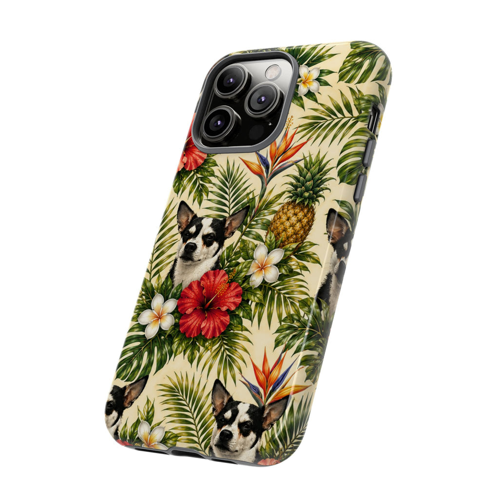 Tropical chihuahua Phone Case — Floral Pineapple Protective Tough Case