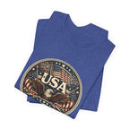 USA Eagle Vintage Patriotic T-Shirt — American Flag Graphic Tee