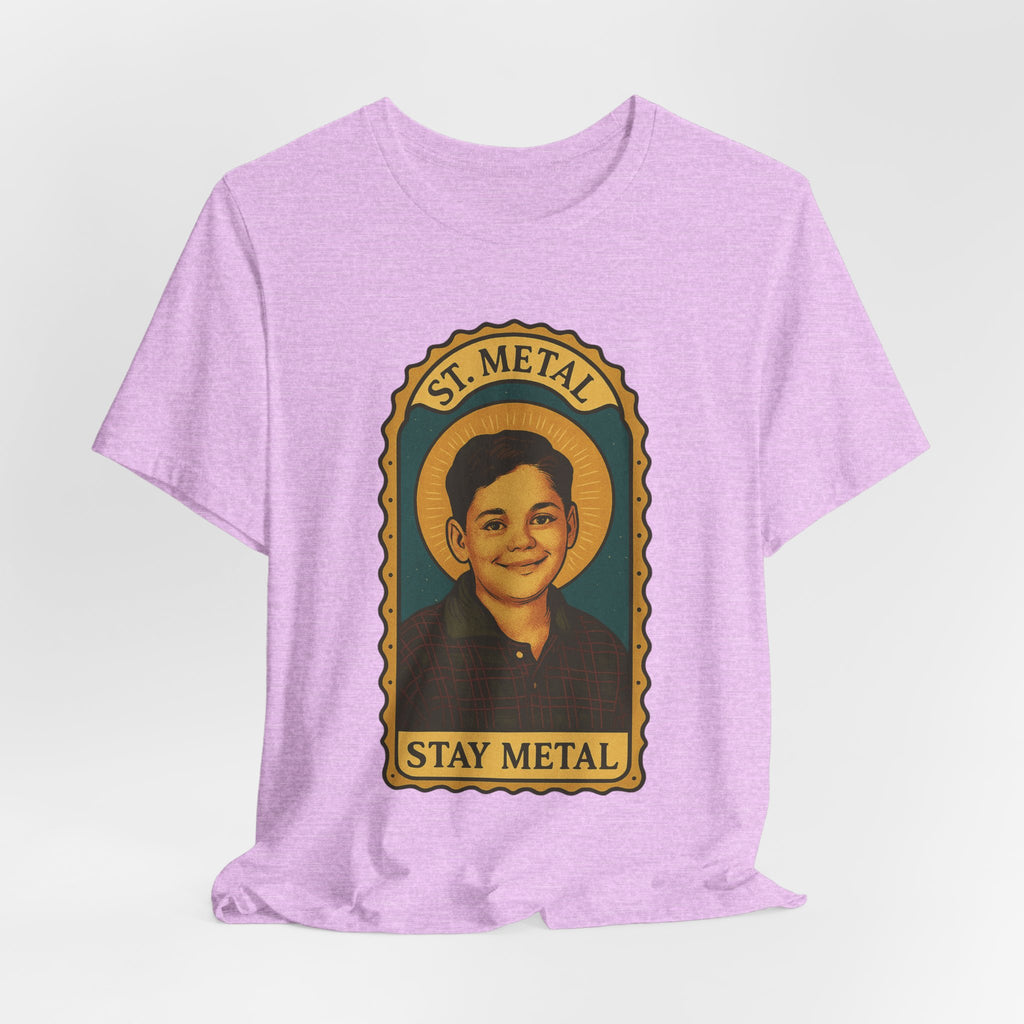 Copy of Stay Metal T-Shirt — Retro Saint Portrait Heavy Metal Tee