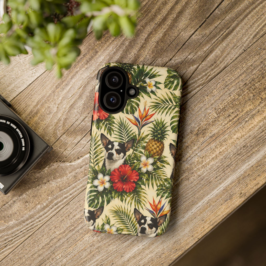 Tropical chihuahua Phone Case — Floral Pineapple Protective Tough Case