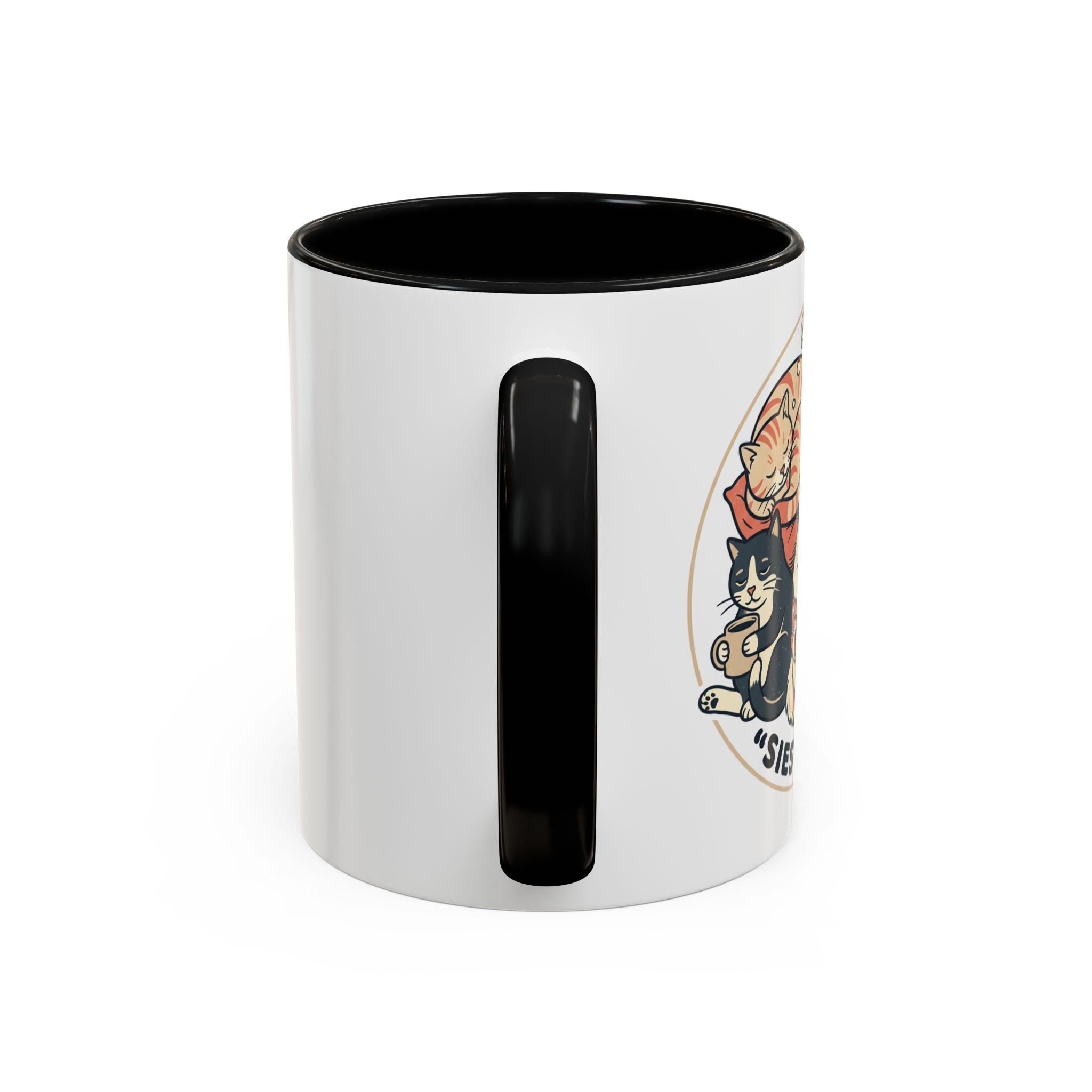 Cat Jester Accent Coffee Mug – Whimsical Vintage Cat Illustration (11/15oz)