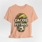T-Shirt — Tacos & Fútbol Graphic Tee — Soccer Fan Mexican Food Mashup