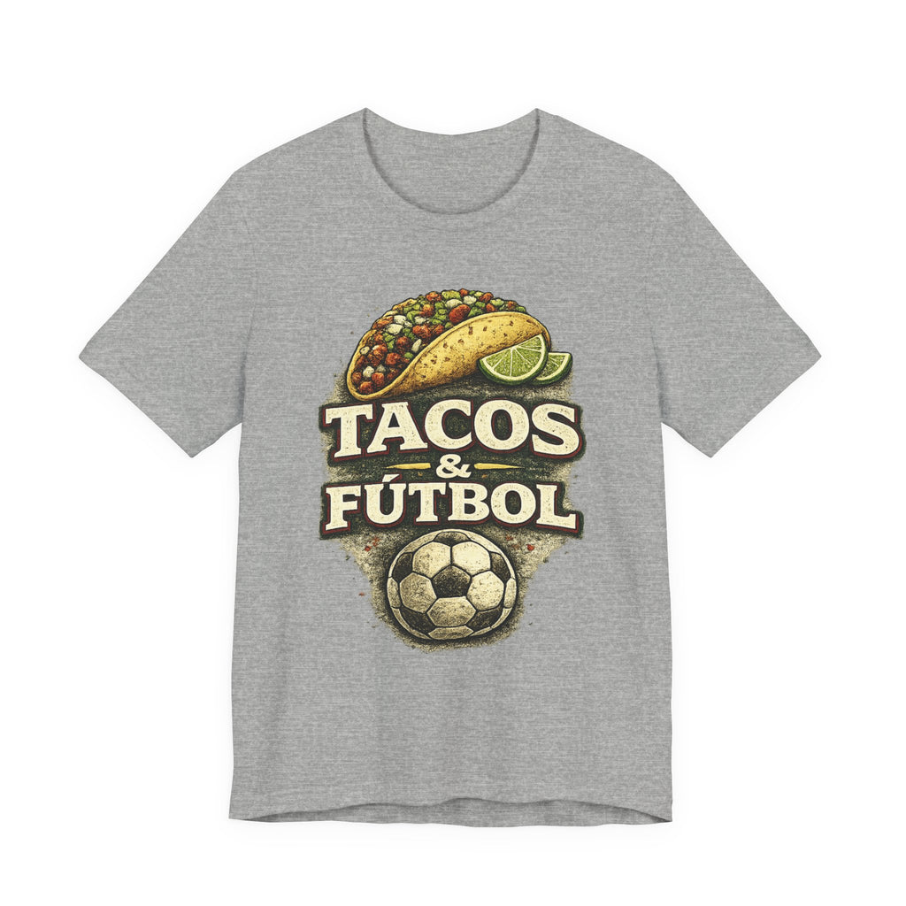 T-Shirt — Tacos & Fútbol Graphic Tee — Soccer Fan Mexican Food Mashup