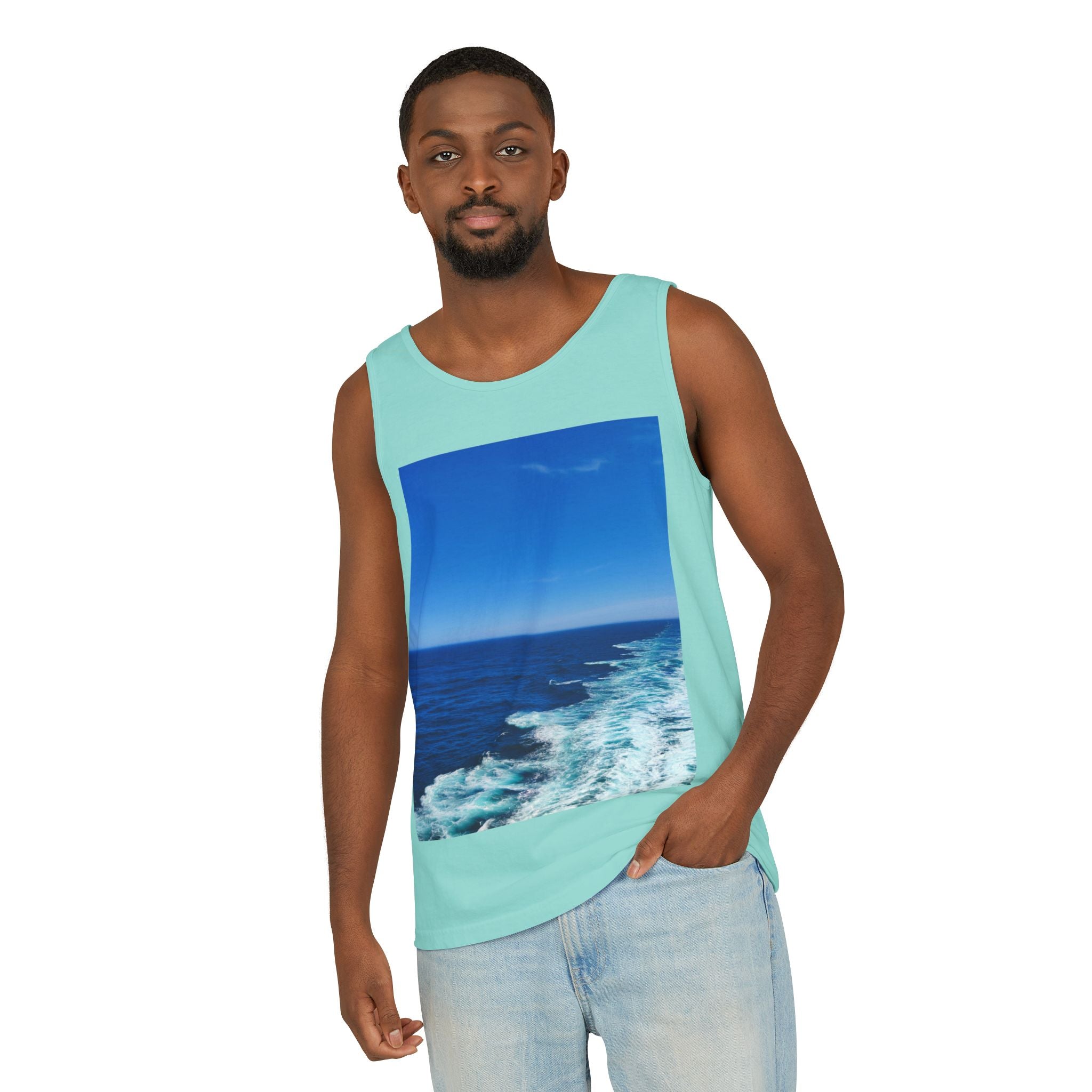 Ocean View Photo Tank Top — Coastal Beach Vibes Summer Tee