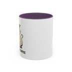 Cat Lover Coffee Mug – Cute Cat Illustration ‘Coffee’ Accent Ceramic Mug (11/15oz)