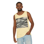 Abstract Wave Mesh Tank Top — Geometric Optical Illusion Graphic Tank
