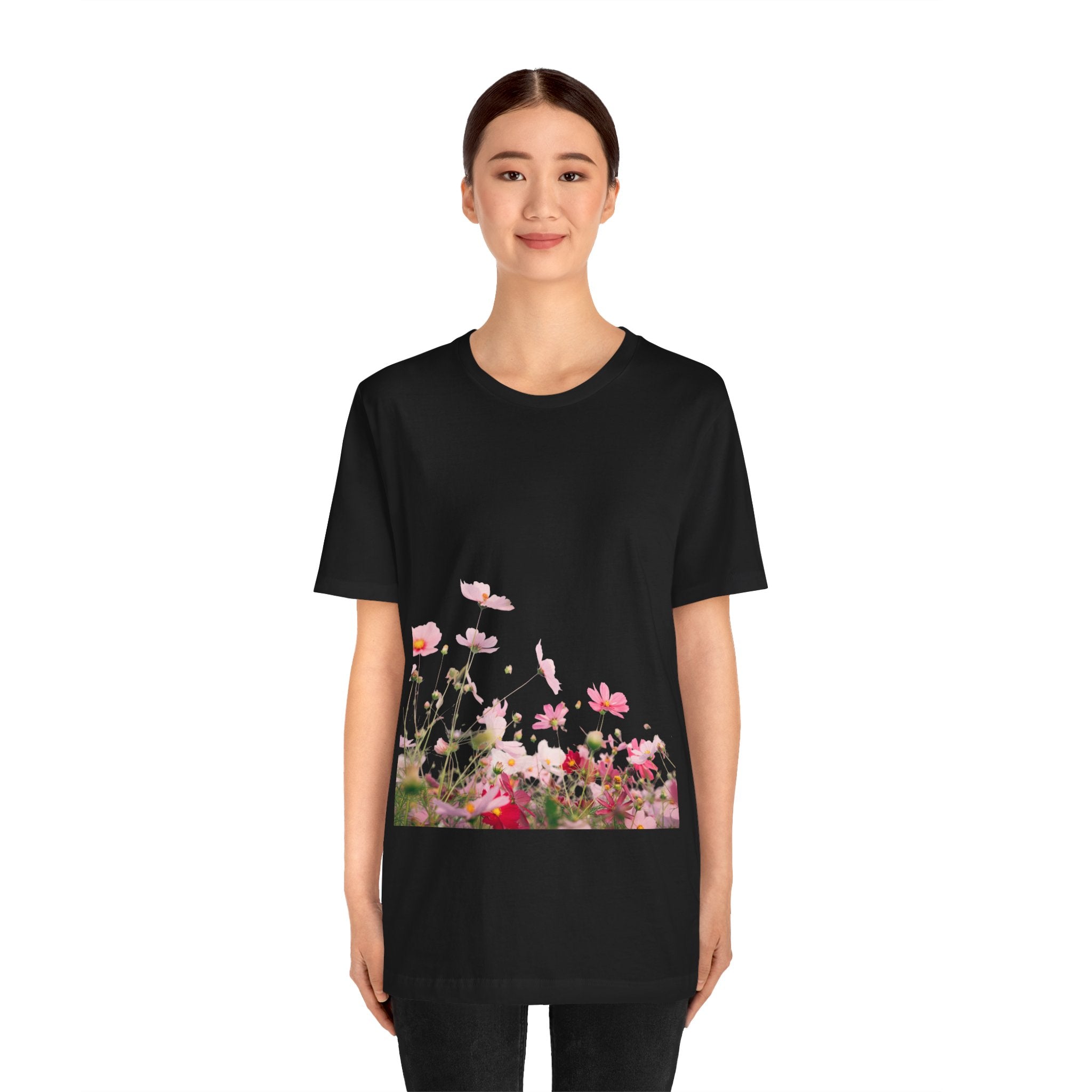 Floral Meadow Tee – Pink Wildflower Field Graphic T-Shirt