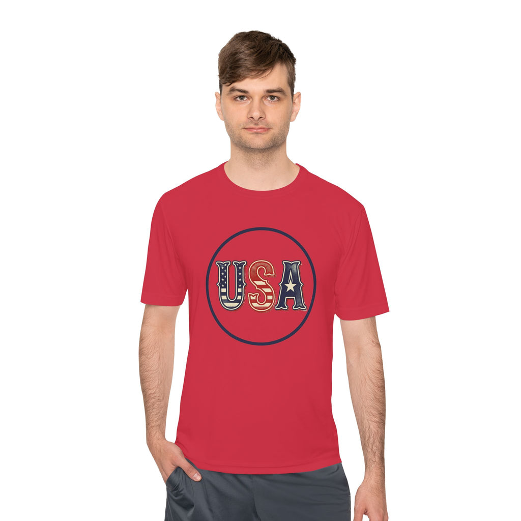 USA Patriotic Tee — Retro Stars & Stripes Moisture-Wicking Shirt