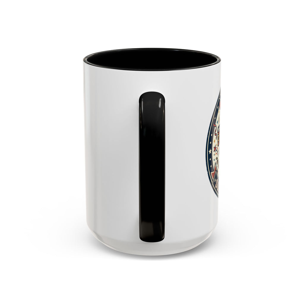Space Camper Patch Coffee Mug — Retro Astronaut Camper 11/15oz Accent Mug