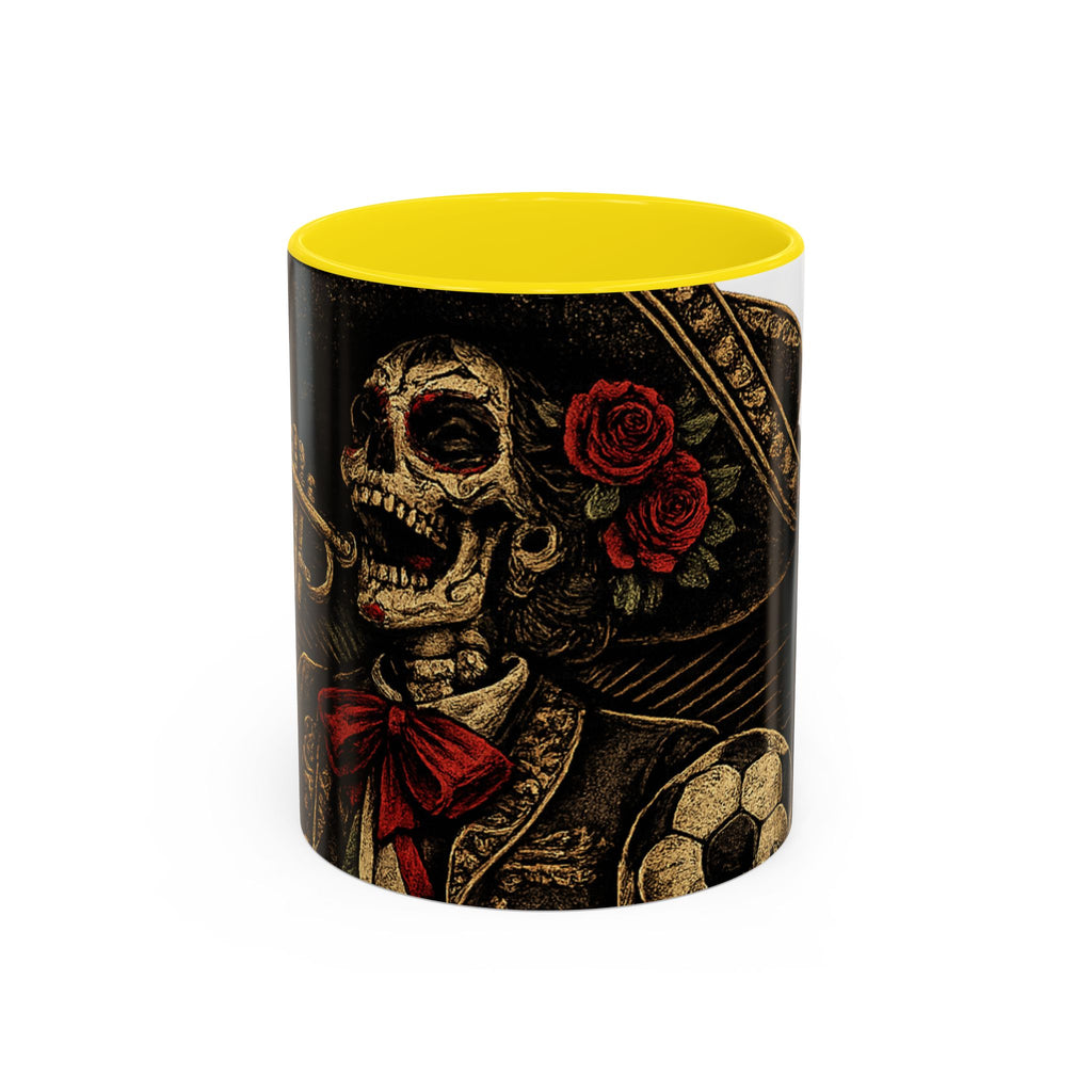 Day of the Dead Soccer Skull Accent Mug — 11/15oz