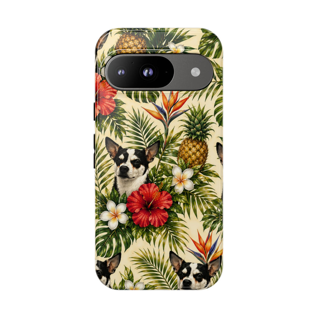 Tropical chihuahua Phone Case — Floral Pineapple Protective Tough Case
